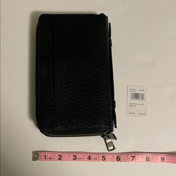 Coach Textured Black Leather Travel Organizer Men's Bag - Picture 10 of 10